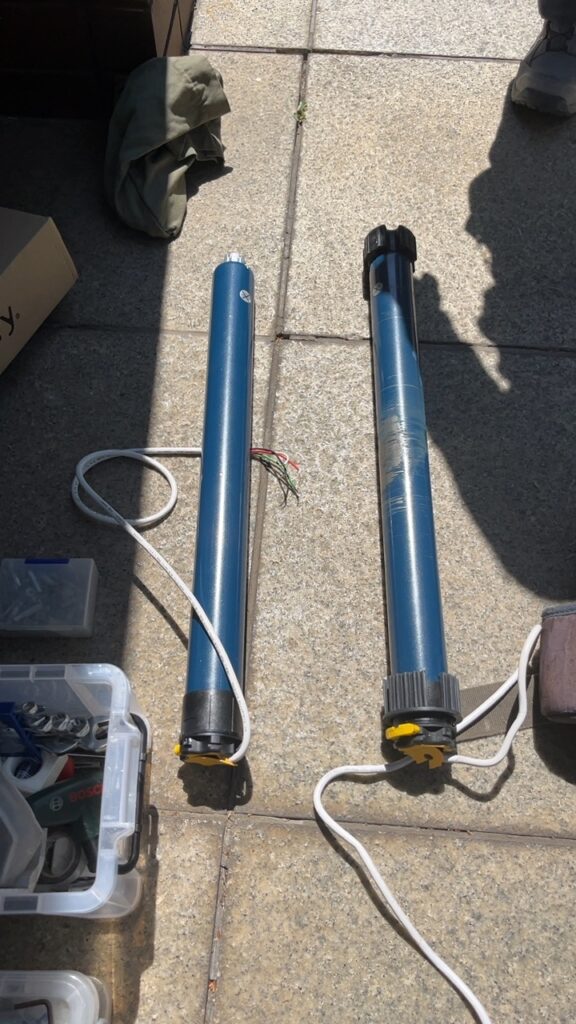 Drive motors of awning at Swiss embassy Japan