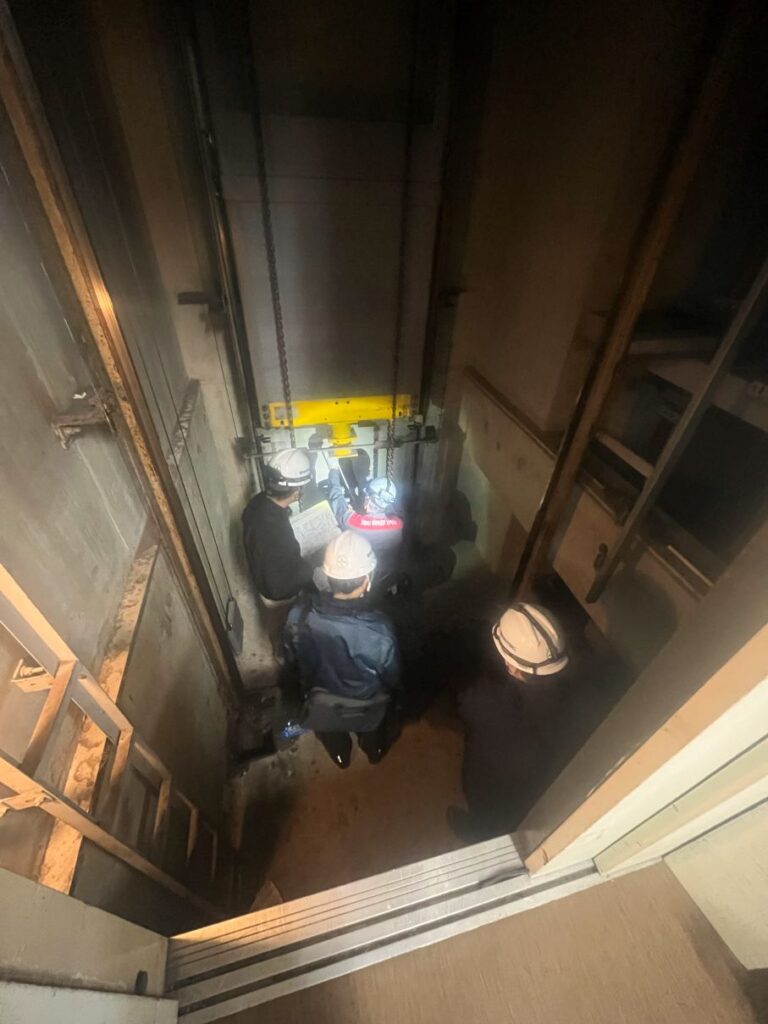 PDFM workers maintaining and repairing Vertical Transportation Equipment (VTE - Elevator) Systems