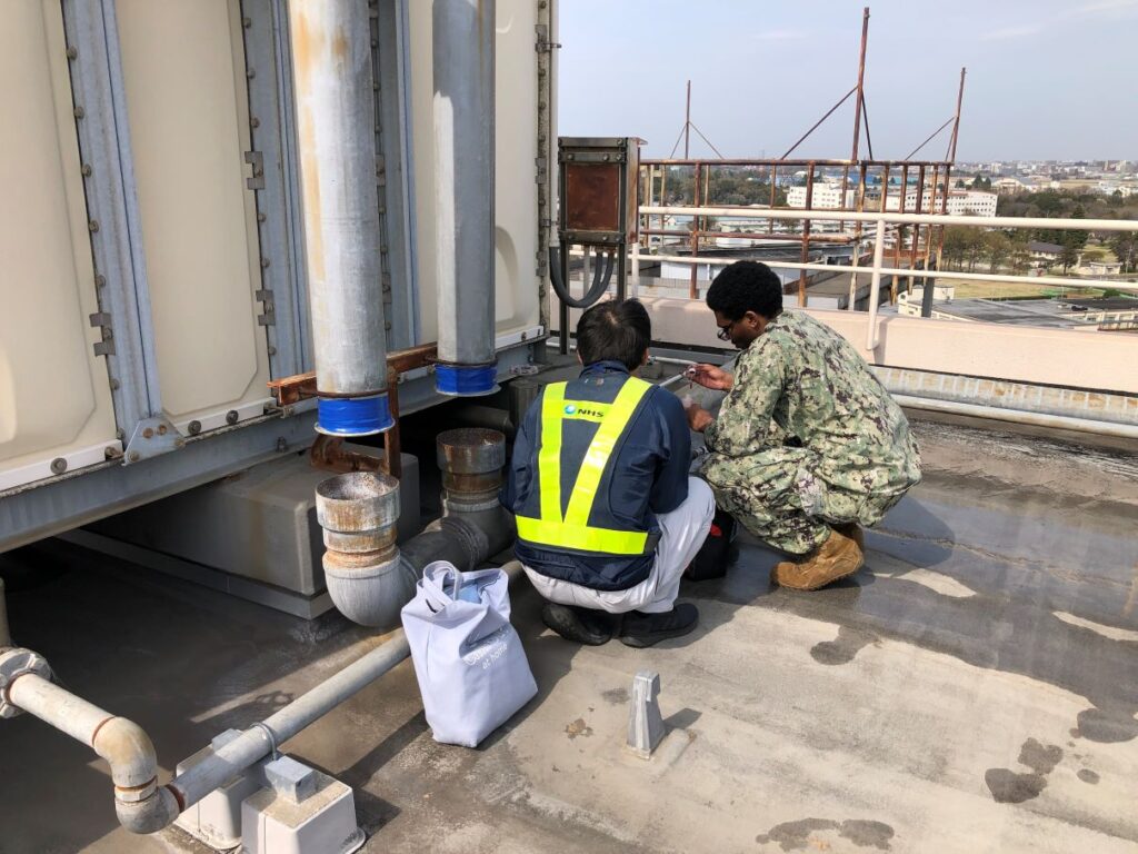 PDFM workers Cleaning and managing buildings and incidental facilities in the U.S. Navy Air Facility Atsugi